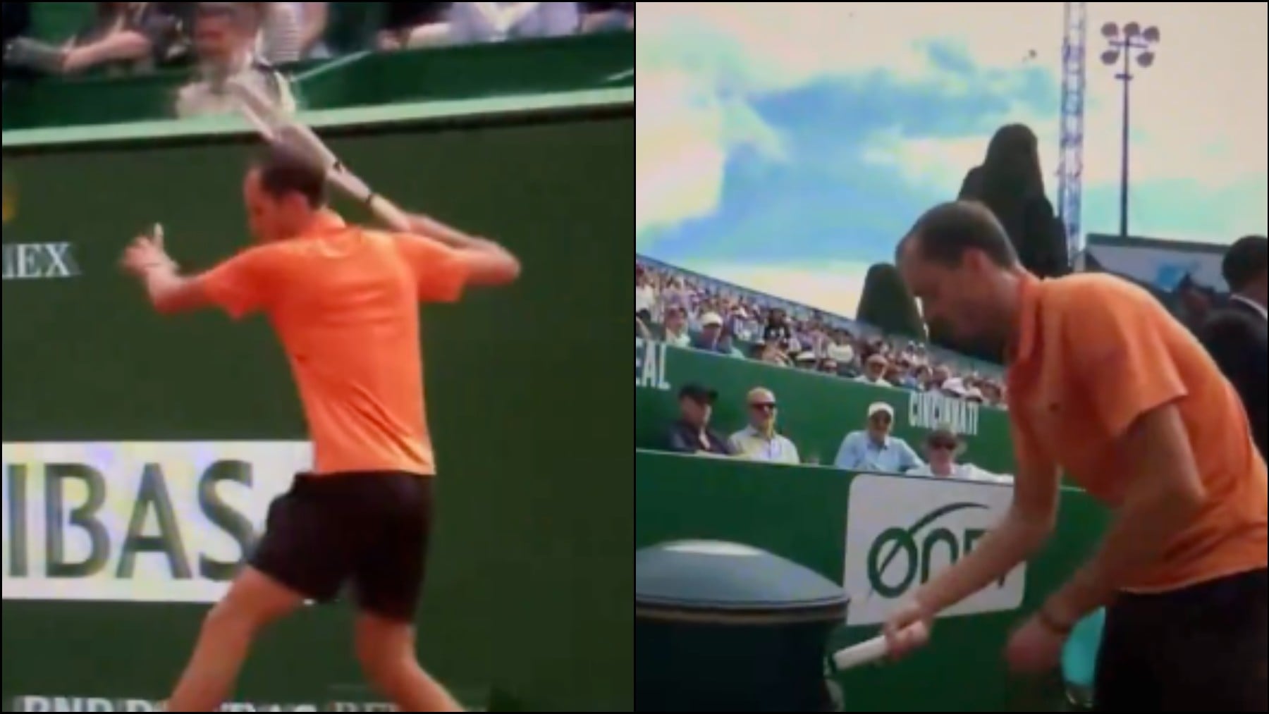 La nueva ida de olla de Medvedev en Montecarlo: raquetazos contra el suelo y... ¡olés en la grada!