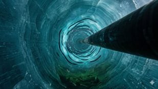 Representación de la perforación de hielo antártico de China.