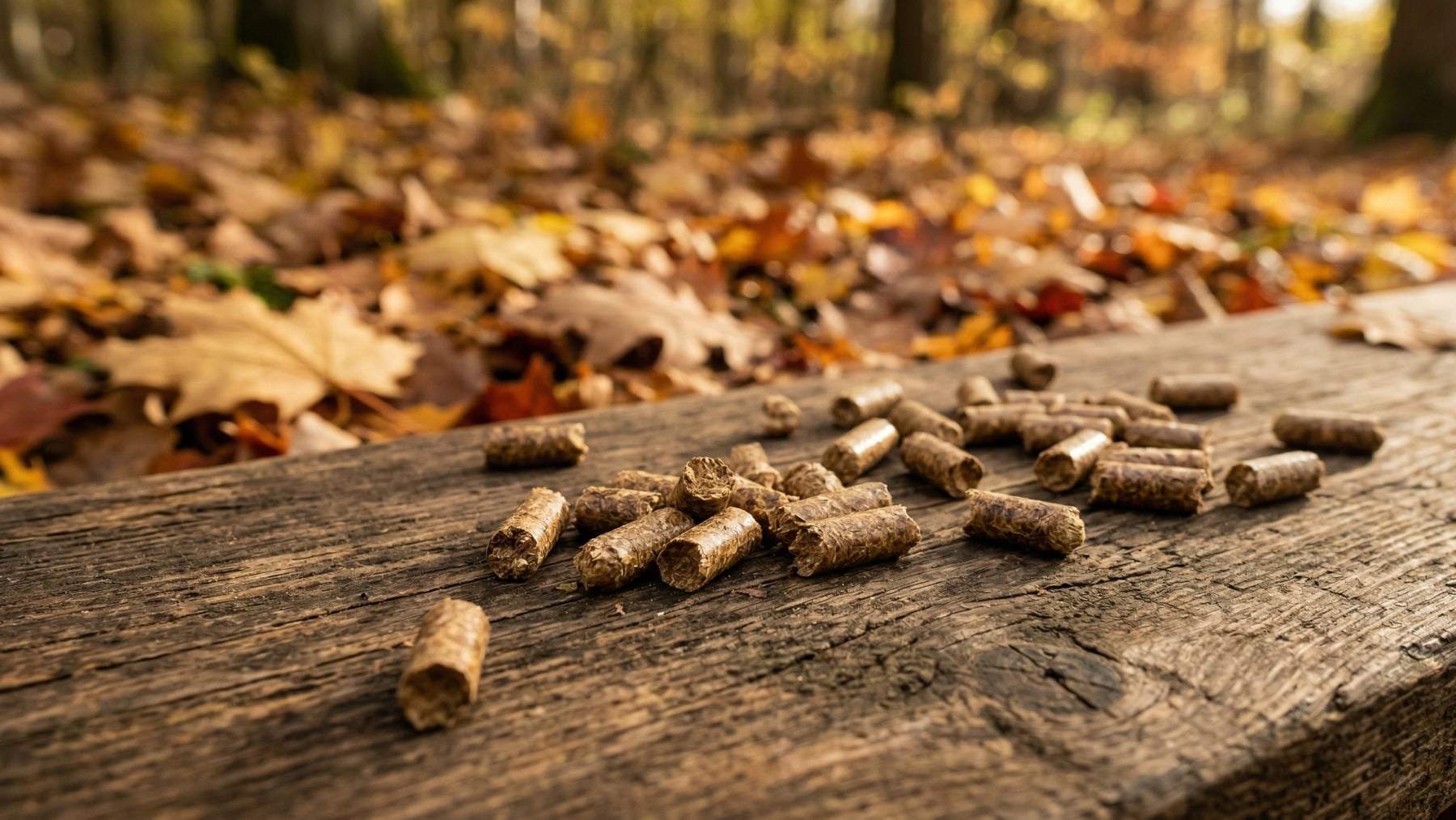 Hojas secas convertidas en pellets. Foto: ilustración propia.