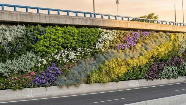 Simulaci&oacute;n de los jardines verticales de la M-30