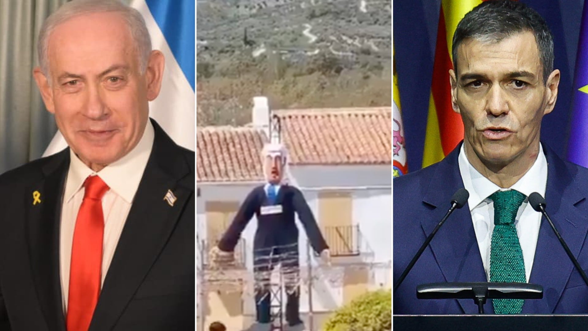 Israel acusa a Sánchez de incitación al odio por la quema de un muñeco de Netanyahu en un municipio socialista
