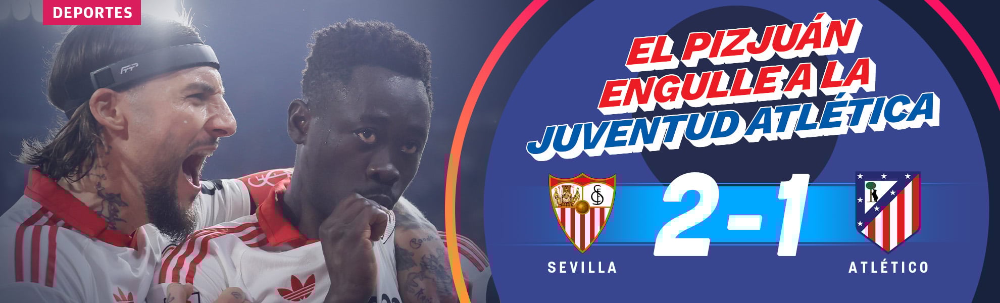 El Pizjuán engulle a la juventud del Atlético y el Sevilla respira