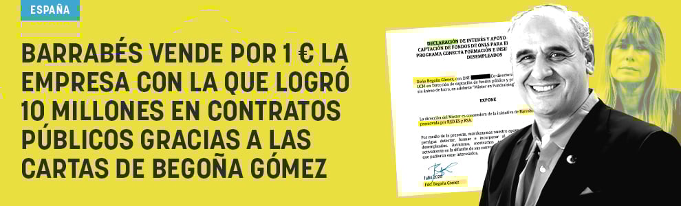 Barrabés vende por 1 € la empresa con la que logró 10 millones en contratos públicos gracias a las cartas de Begoña Gómez