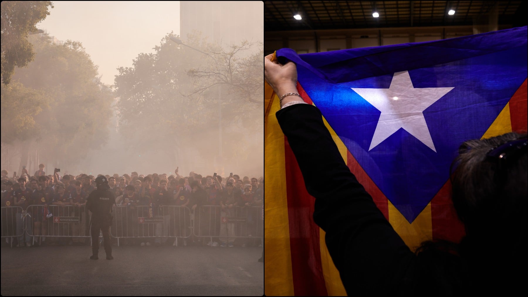 Alerta de invasión de esteladas en el Metropolitano con más de 3.000 culés en la grada