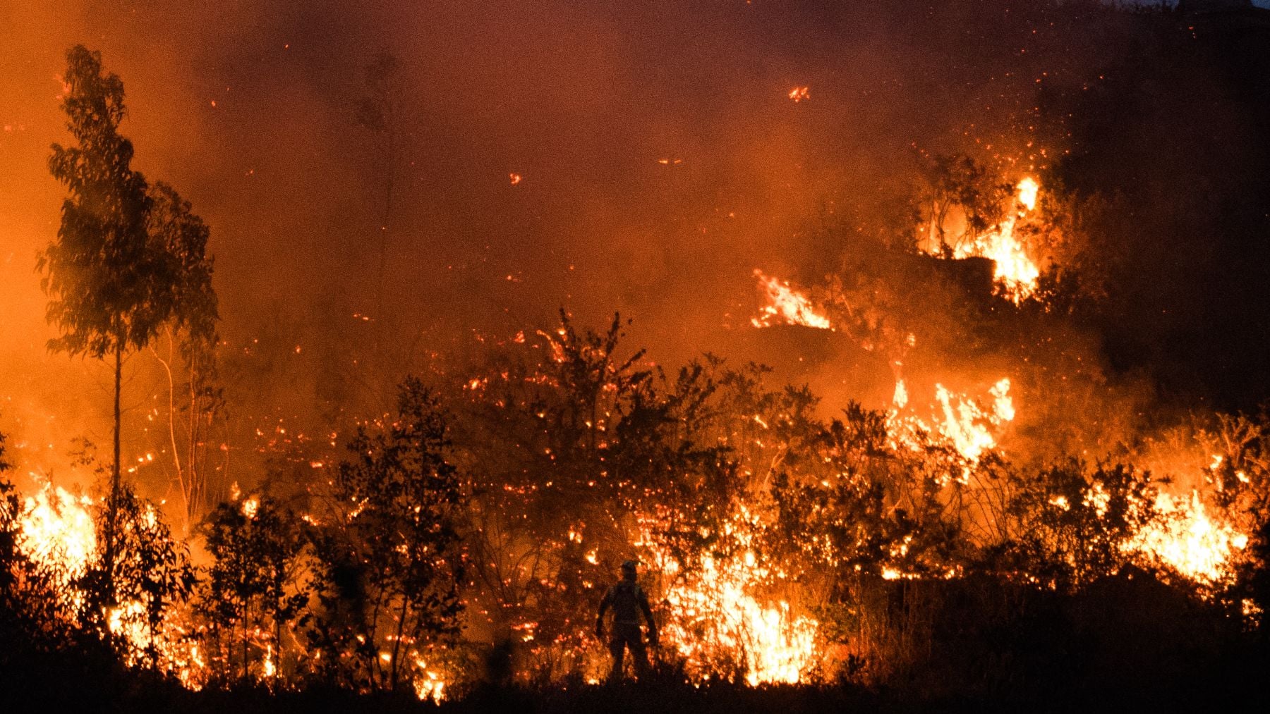 Vista del incendio forestal en el monte Galleiro, a 6 de abril de 2026, en Ribadetea, Ponteareas (Pontevedra). (Foto: Europa Press).