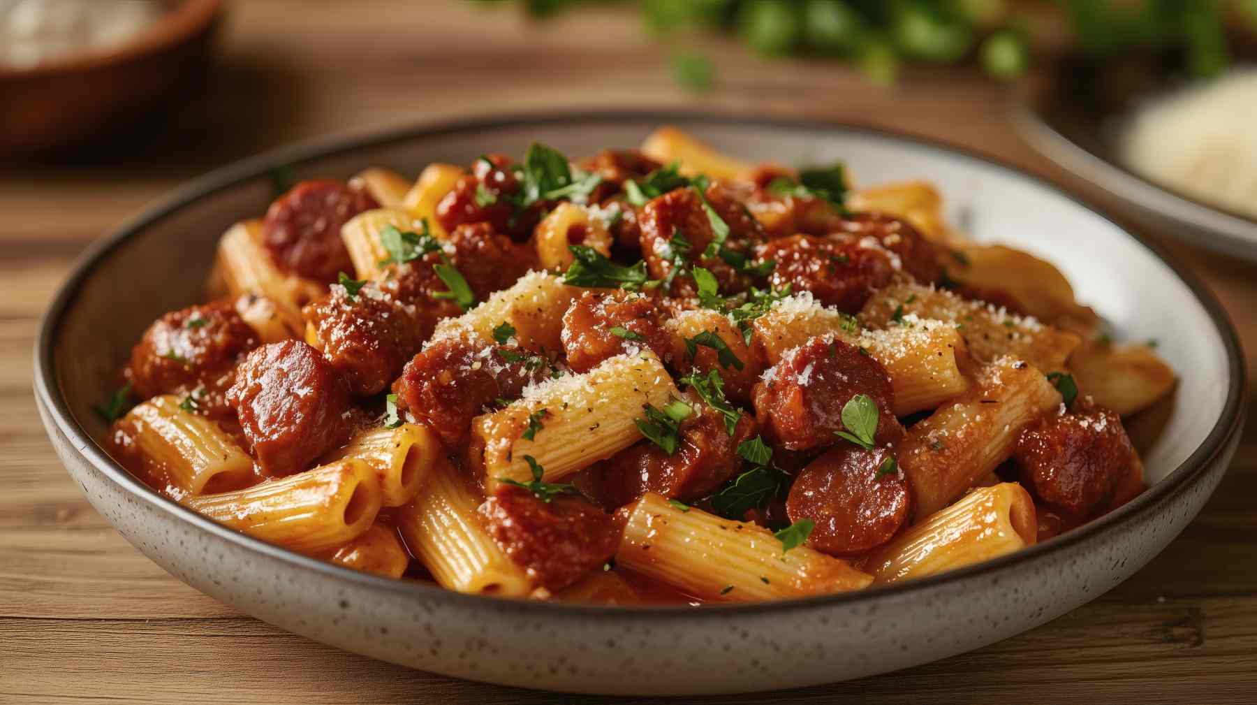 Macarrones con chorizo Thermomix.