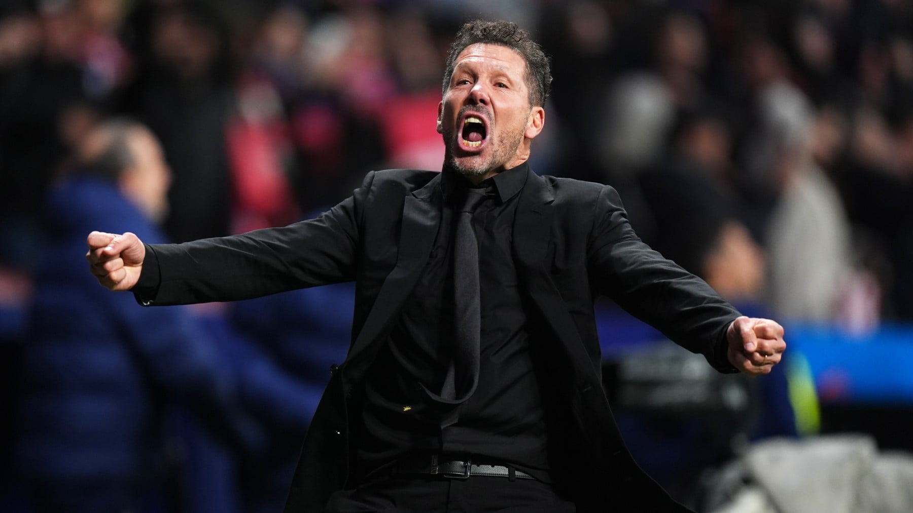 Simeone celebra un gol en Champions. (Getty)
