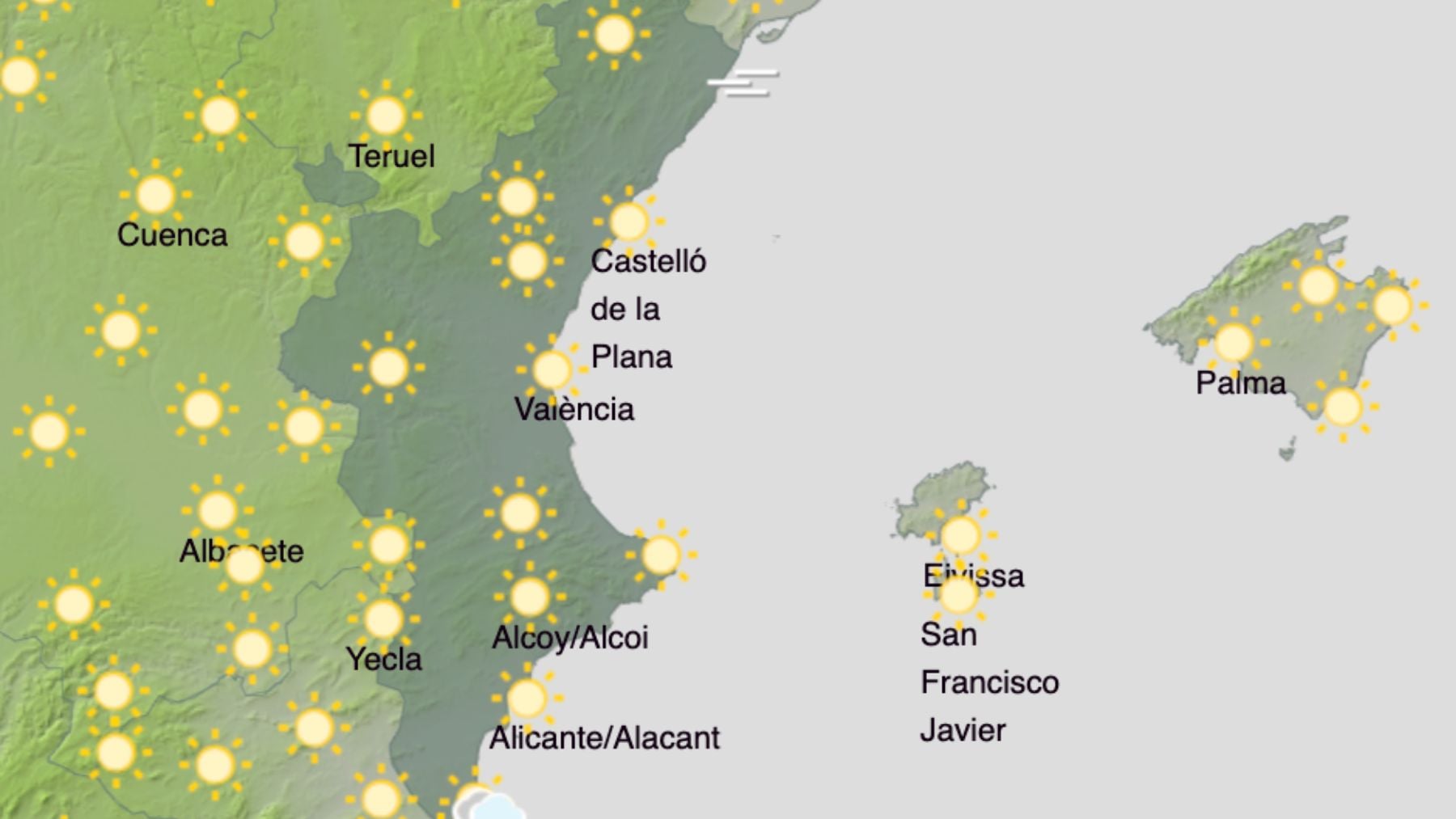 La AEMET confirma otro día de buen tiempo: temperaturas en ligero ascenso en la Comunidad Valenciana
