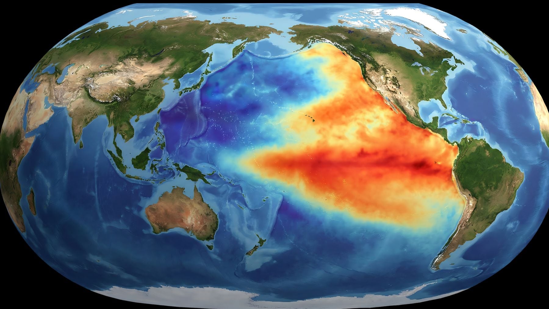 Un Superniño podría estar conformándose en el Océano Pacífico. Imagen generada por IA.