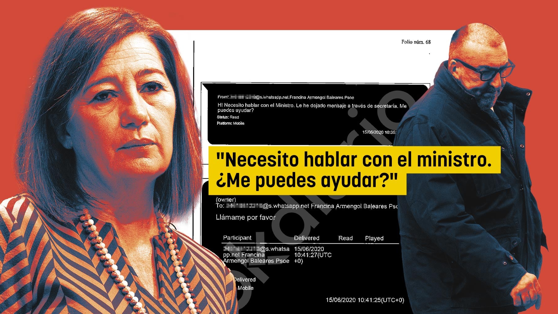 Armengol recurría a Koldo para hablar con Ábalos: Necesito hablar con el ministro. ¿Me puedes ayudar?