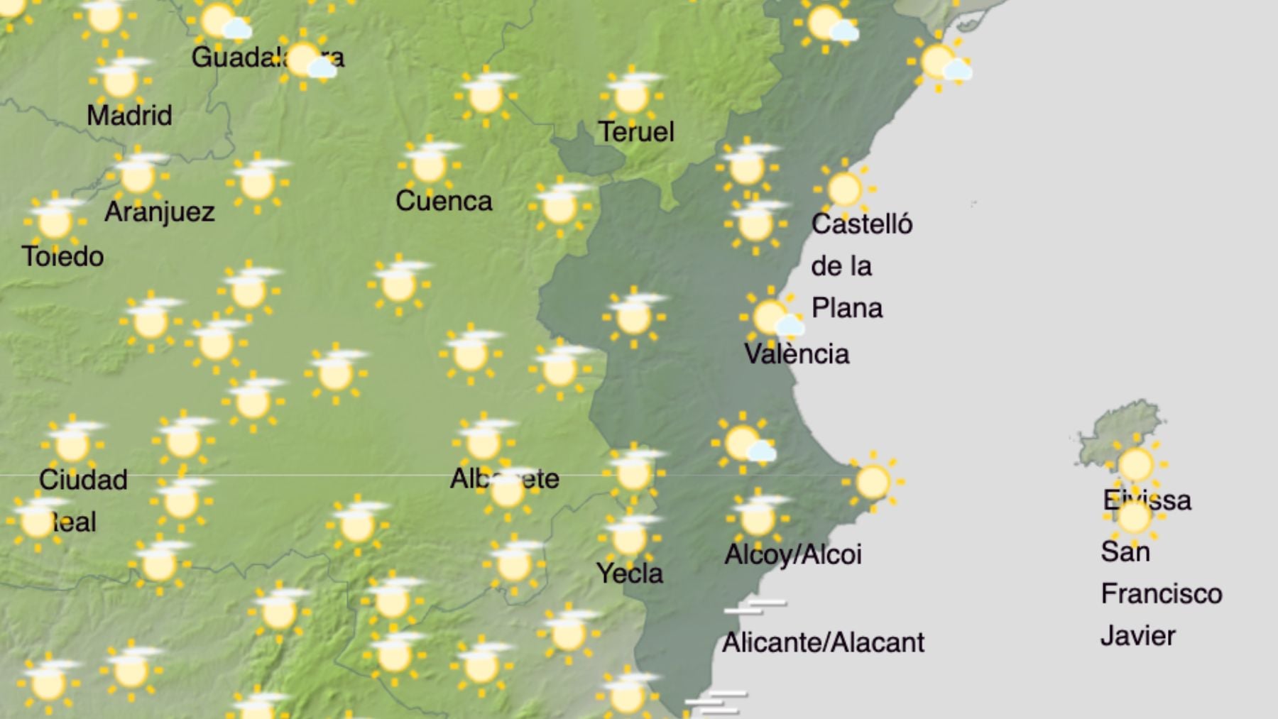 La Comunidad Valenciana recibe el fin de semana con otra subida de temperaturas