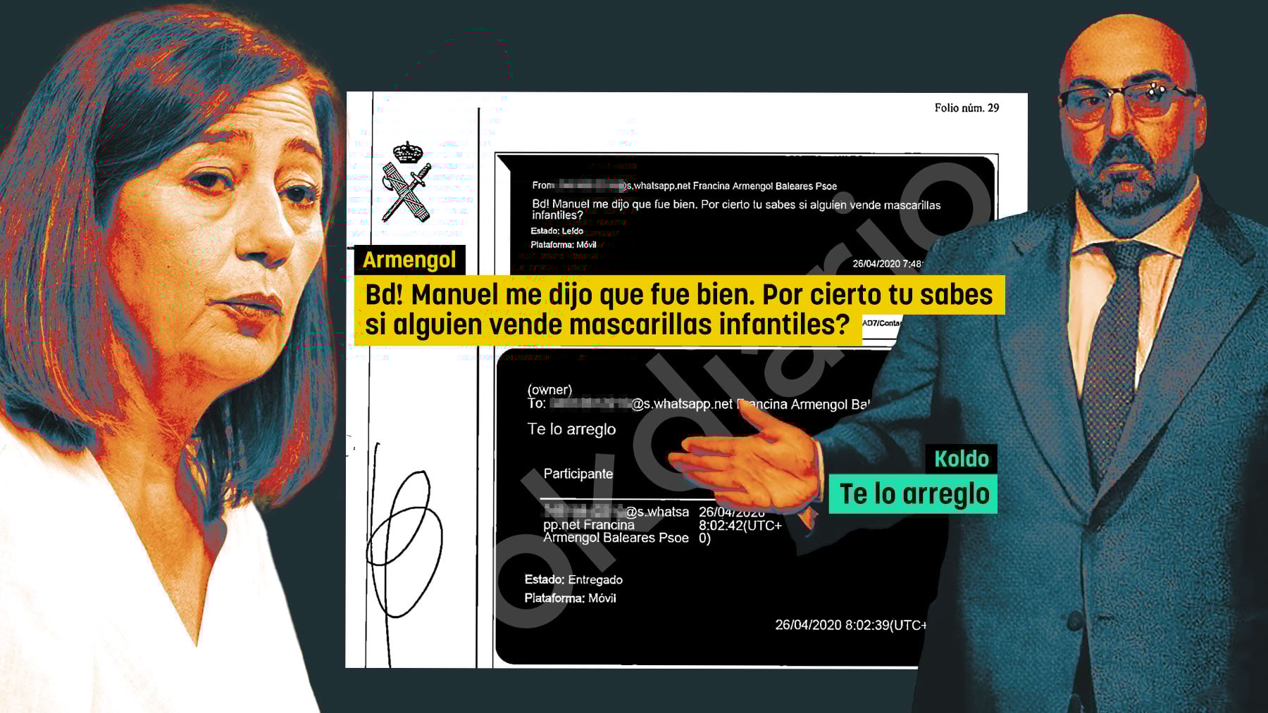 La UCO destapa los mensajes de Armengol a Koldo que la presidenta del Congreso negó: ¿Sabes quién vende mascarillas?