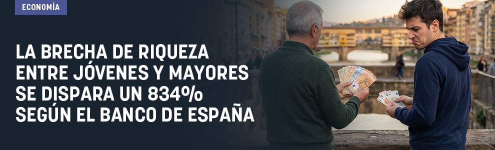 La brecha de riqueza entre jóvenes y mayores se dispara un 834% según el Banco de España