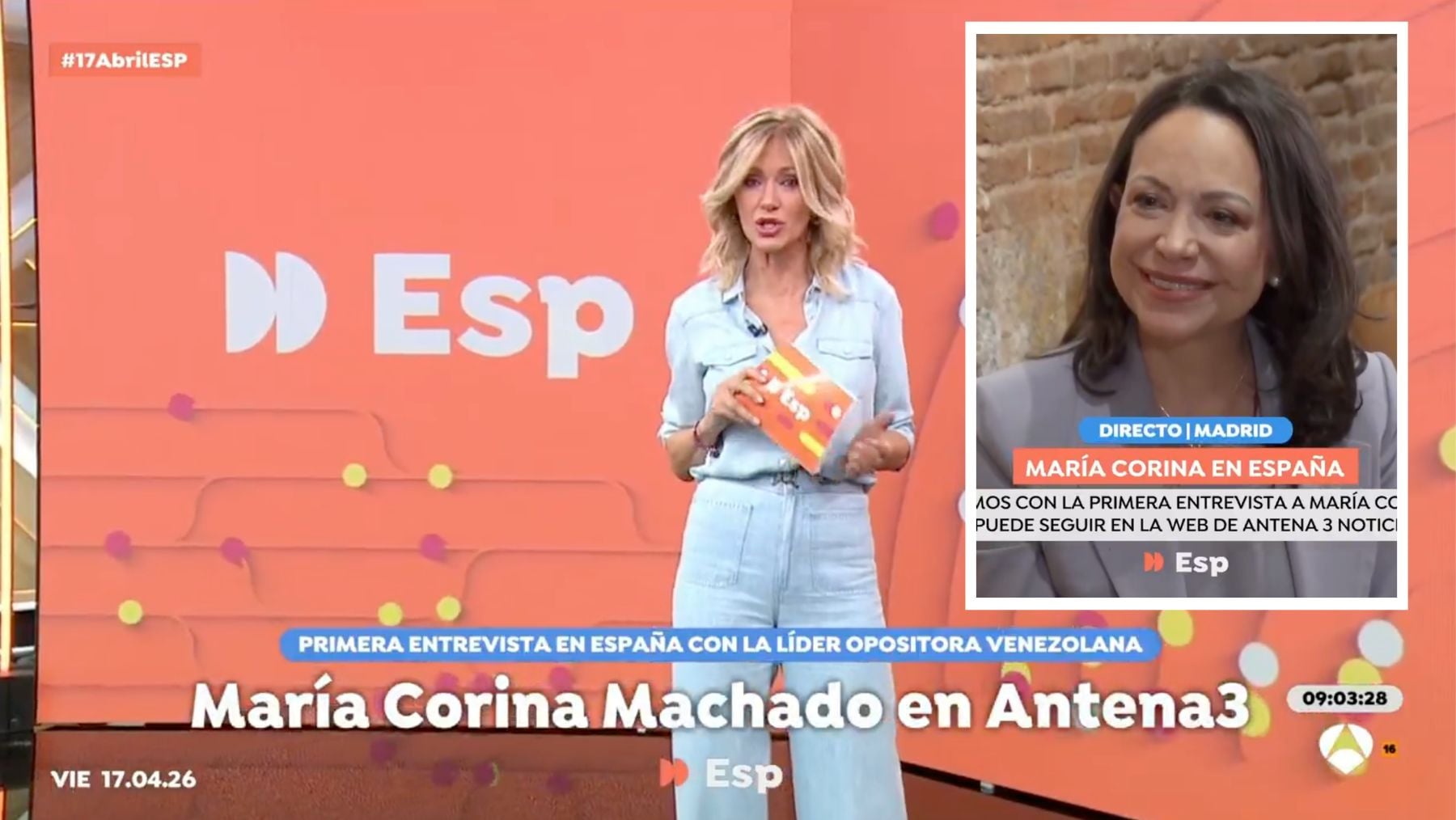 María Corina Machado traiciona a Telecinco