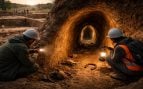 Yacimiento arqueológico de Alemania con un túnel medieval, descubrimiento arqueólogos alemanes prehistoria, túnel de la Edad Media en yacimiento arqueológico de la prehistoria.
