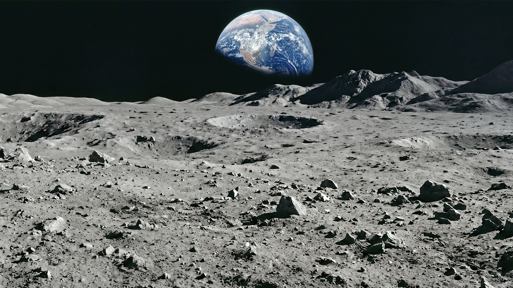 Superficie lunar. Foto: ilustración propia.