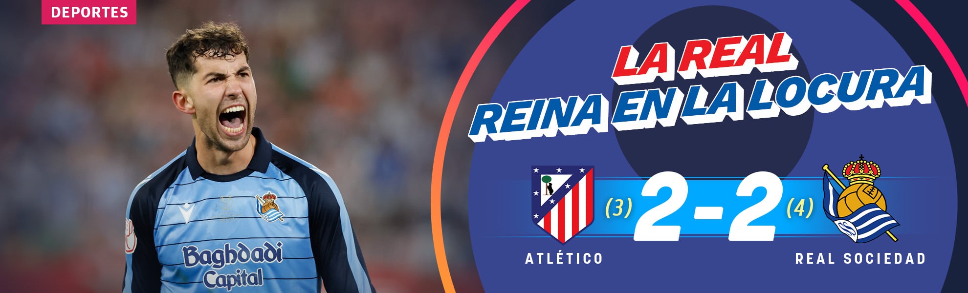 La Real Sociedad rinde al Atlético y reina en la locura de la Copa