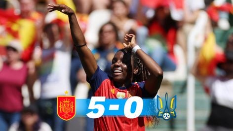 Edna Imade celebra un gol de España. (Getty)