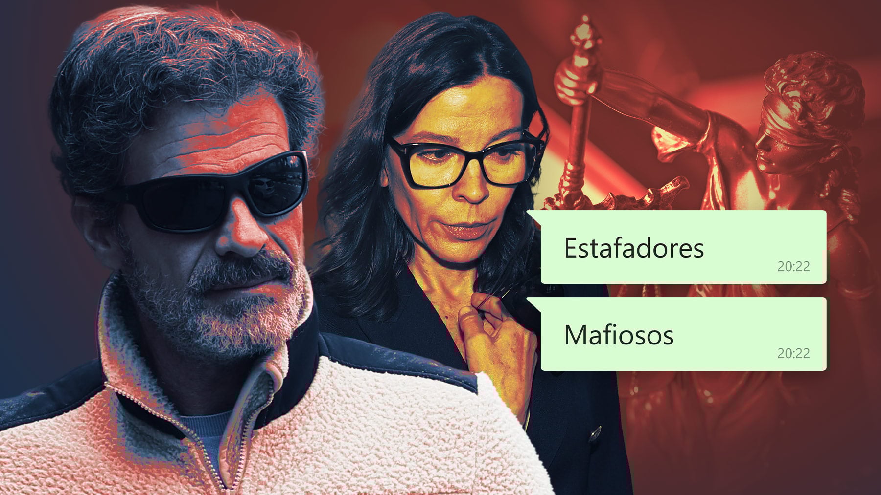 Rodolfo Sancho muestra en el juicio por vejaciones a su ex mujer los mensajes de ella llamándole mafioso y estafador