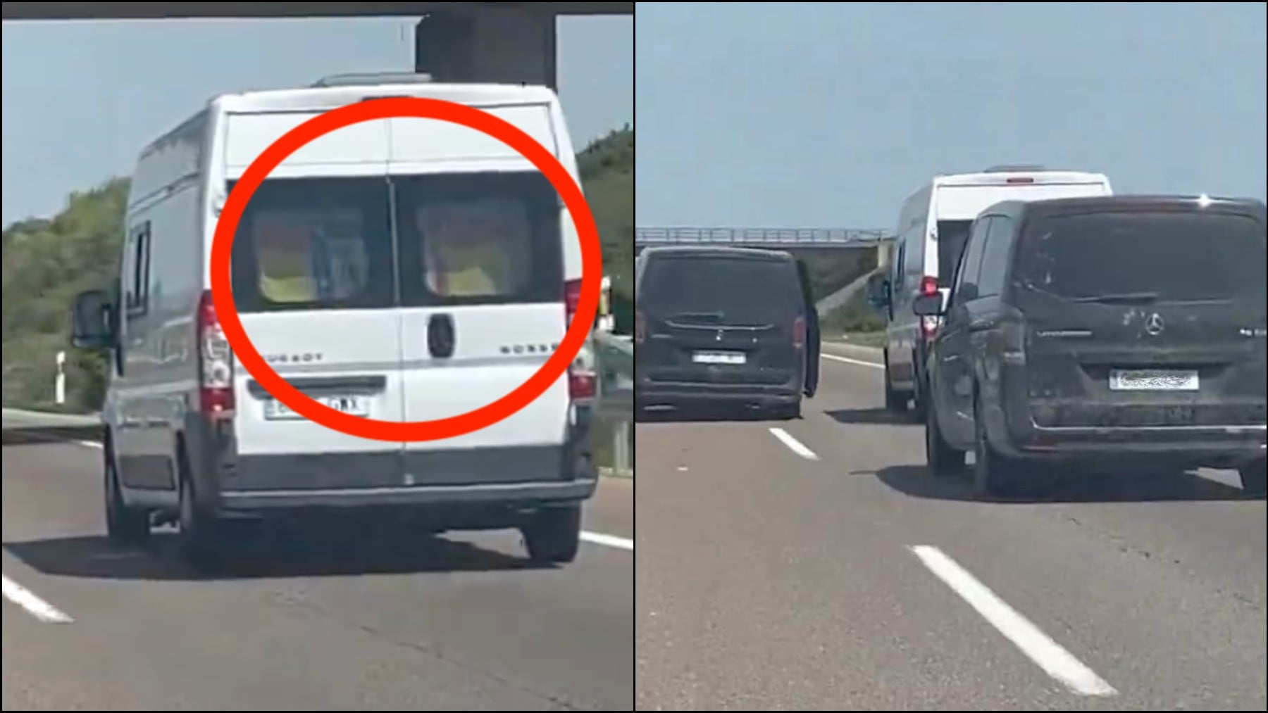 Acosan en la carretera a una caravana por llevar una bandera de España con el escudo del Atlético