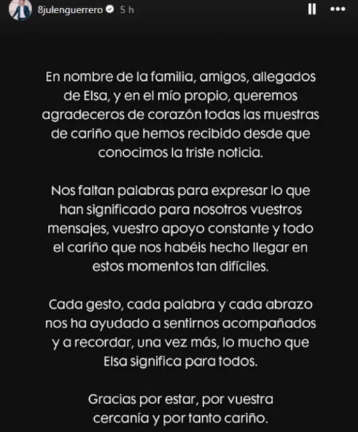 El comunicado de Julen Guerrero.