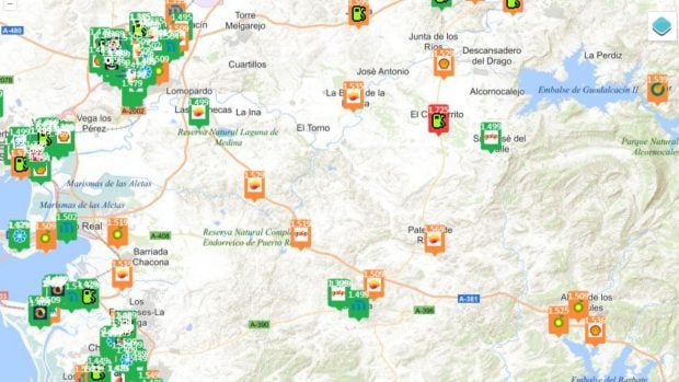 precio gasolina Andaluc&iacute;a