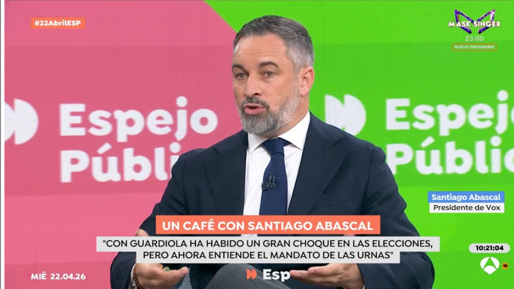 Abascal defiende la prioridad nacional: «La ilegalidad es que los españoles estén discriminados en España»
