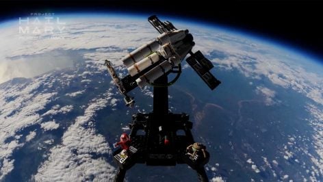 La nave de Lego en la estratosfera. (Récord Guinness)