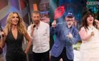 Elsa Pataky y Pablo Motos en 'El Hormiguero'/ Leonardo Dantes y Lalachus en 'La Revuelta' (Atresmedia/RTVE).
