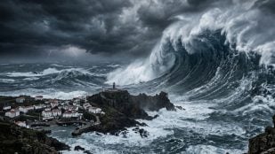 Corrientes del océano Atlántico. Imagen generada con IA.