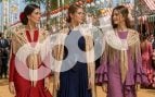 Propuesta de vestidos de flamenca para la Reina Letizia y sus hijas. (Foto: Ángel Marco / IA)