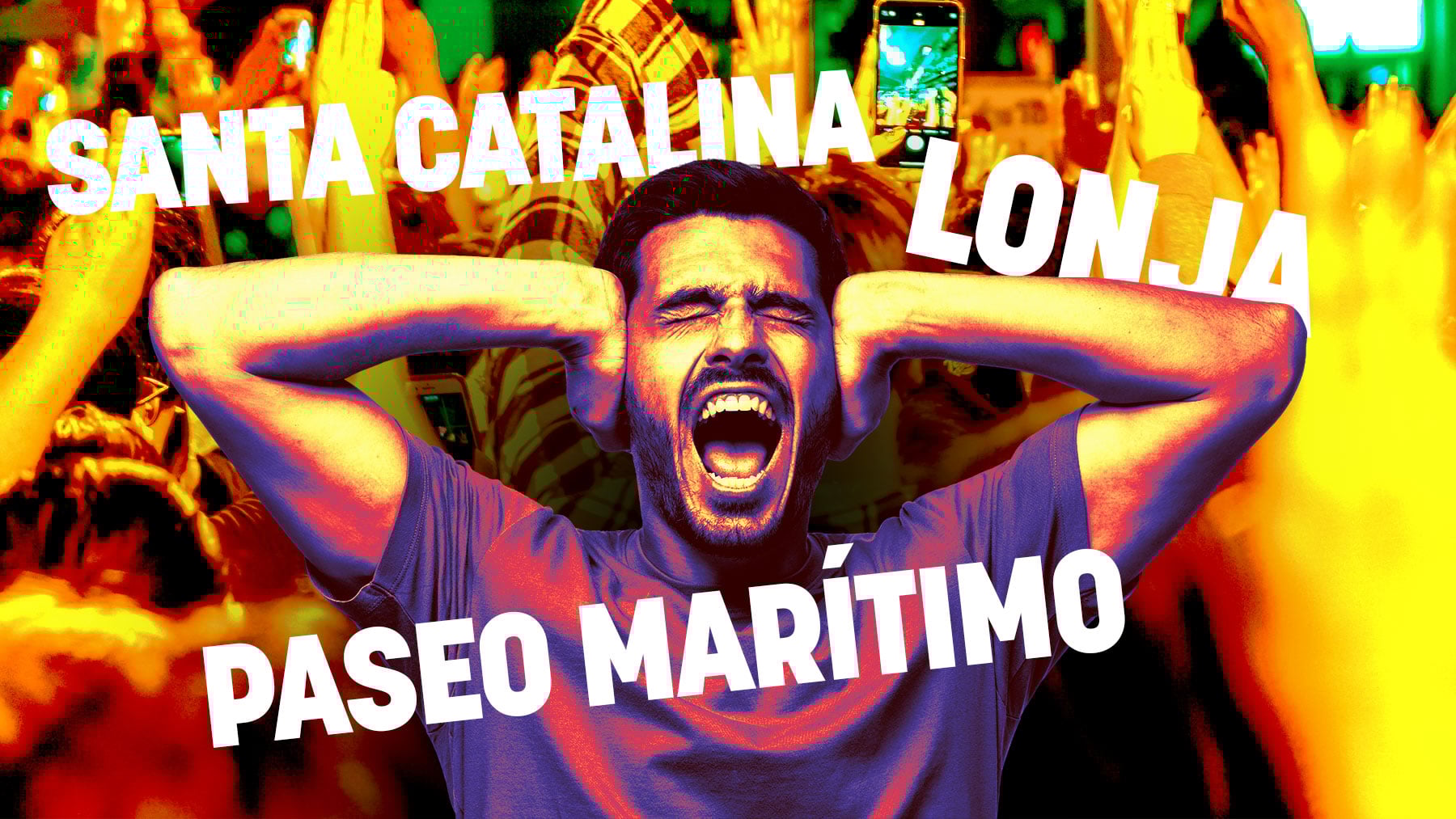 Campaña contra el ruido de vecinos de los barrios de copas de Palma: Santa Catalina, Lonja y Paseo Marítimo