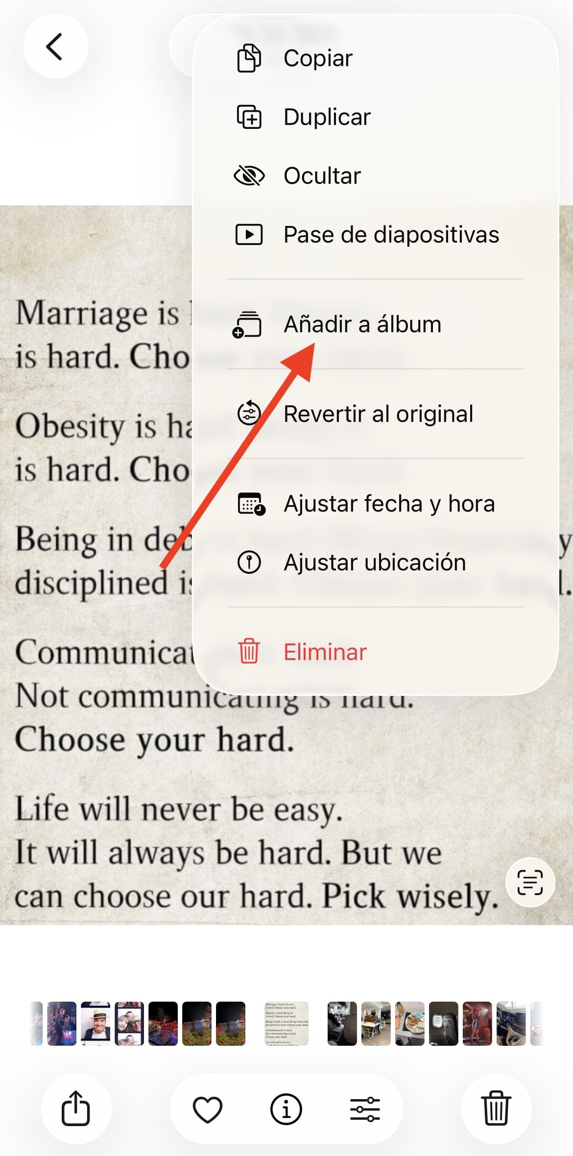 c&oacute;mo crear un &aacute;lbum de fotos en iPhone