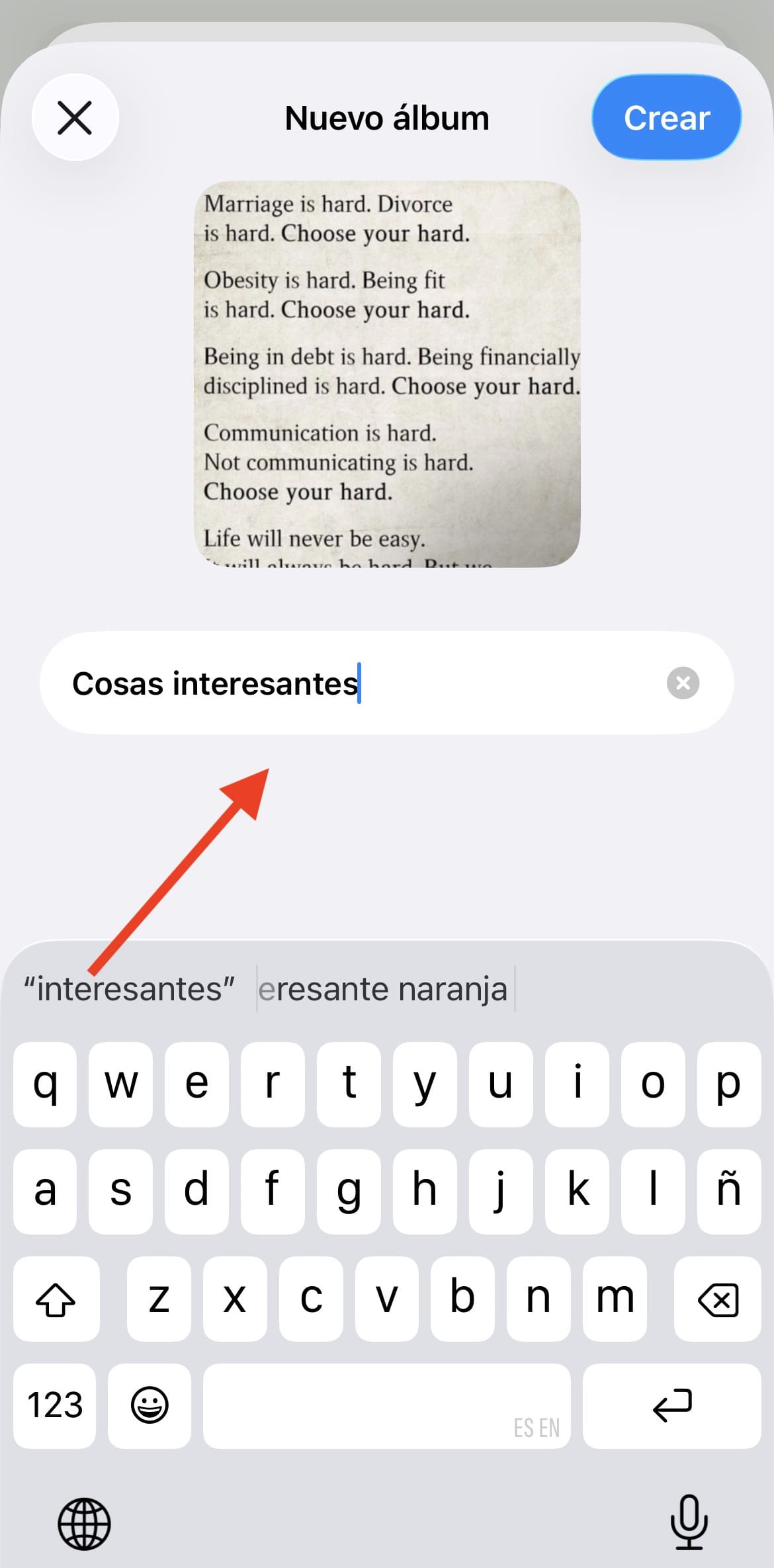 c&oacute;mo crear un &aacute;lbum de fotos en iPhone
