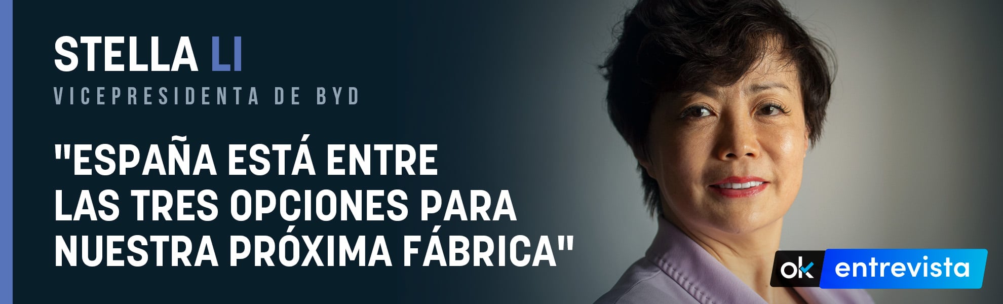 Stella Li, vicepresidenta de BYD: España está entre las tres opciones para nuestra próxima fábrica