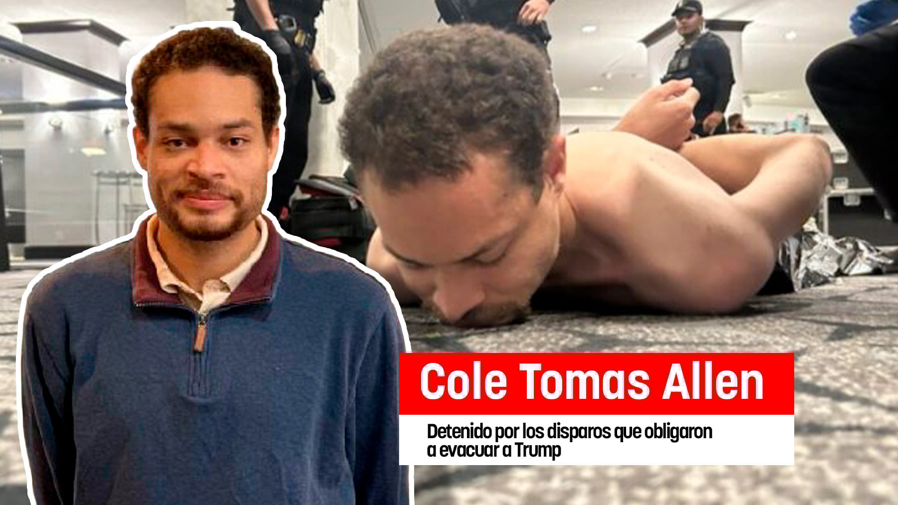 El atacante es Cole Tomas Allen un profesor demócrata californiano que donó a la campaña de Kamala Harris