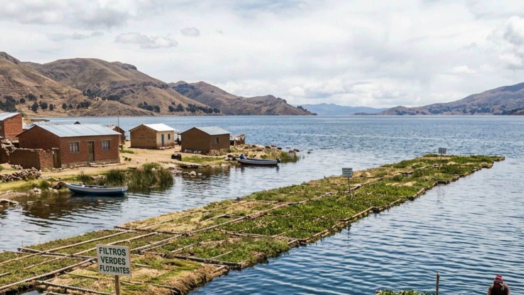 Revolución inesperada en Bolivia: utilizan filtros de plantas flotantes para limpiar el lago más alto del mundo
