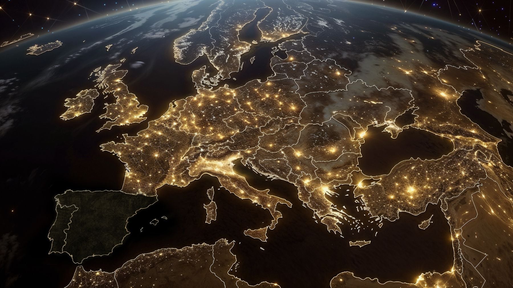 Apagón en la península ibérica. Generado por IA.