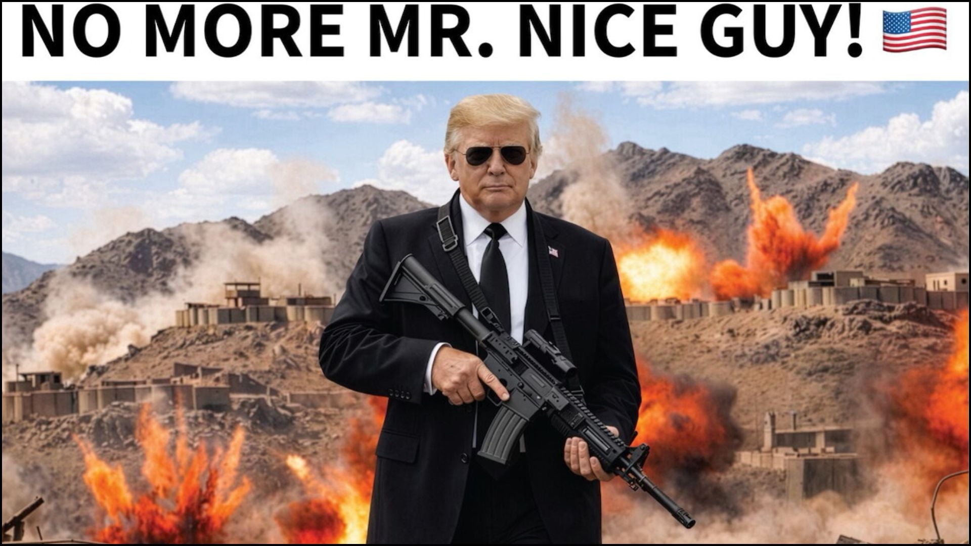 Se acabó míster Buen Tipo: Trump publica una imagen suya armado que recuerda a un Rambo trajeado