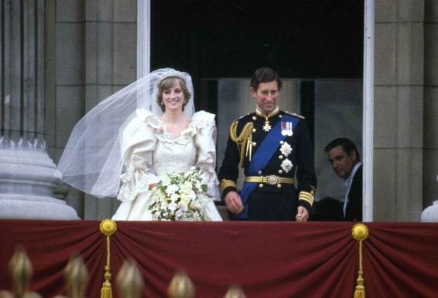 Lady Di con Carlos III en su boda