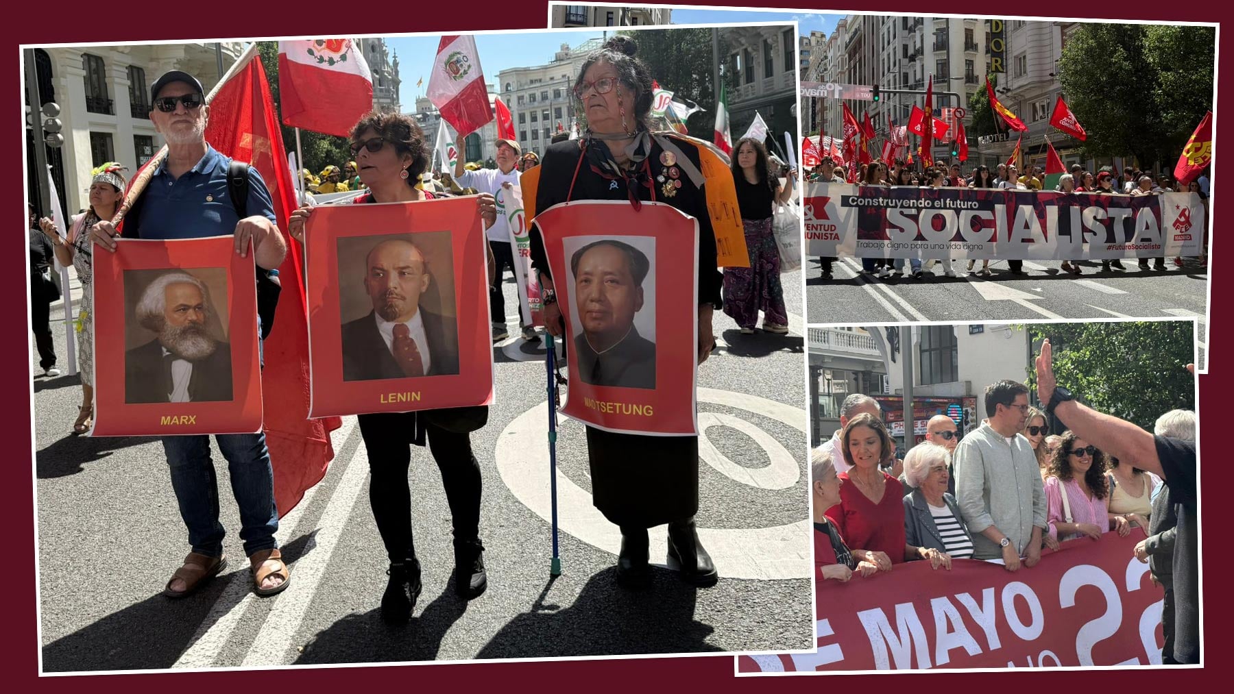 Pancartas de Lenin y cánticos contra Trump en la manifestación del 1 de mayo en Madrid: ¡Por las trabajadoras de Gaza!