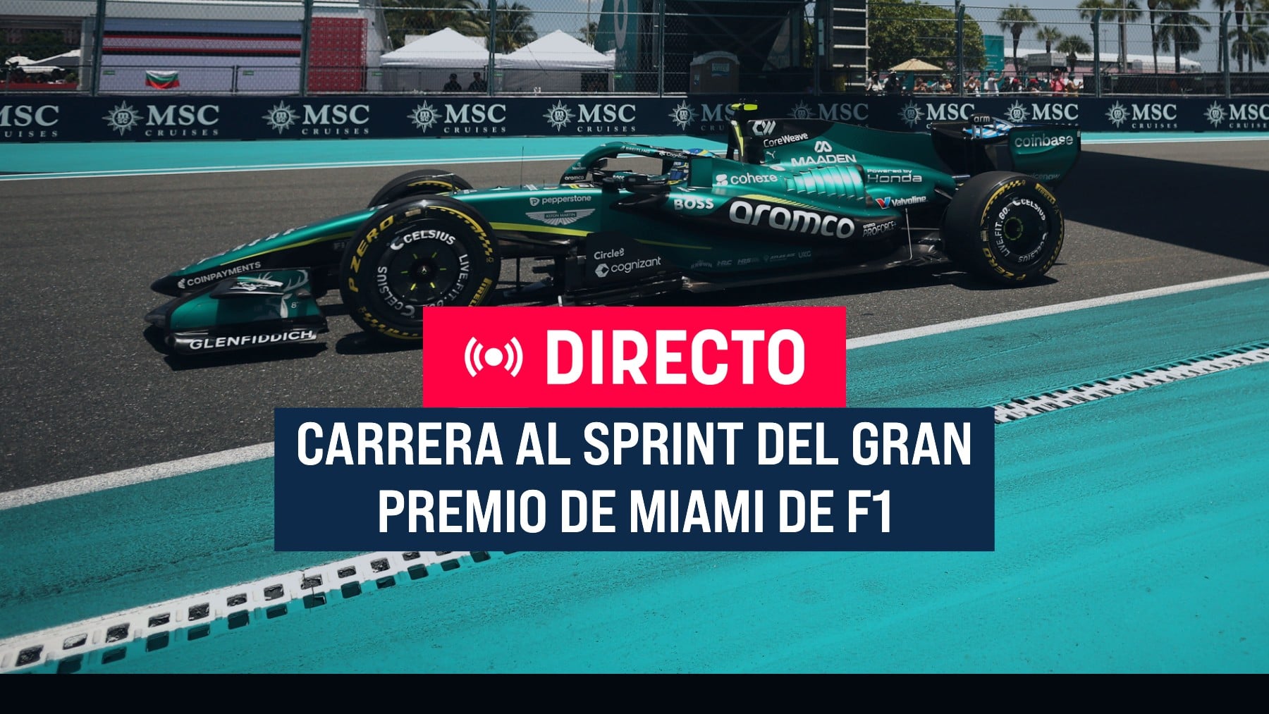 Sprint GP Miami F1, en directo | Alonso sale penúltimo en un Aston Martin sin mejoras