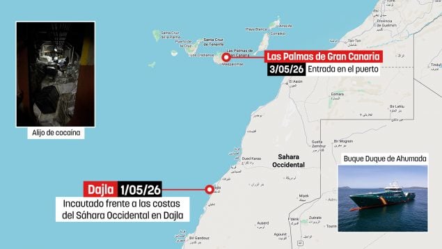 La Guardia Civil intercepta un gigantesco alijo de cocaína en un carguero que navegaba de Sierra Leona a Libia