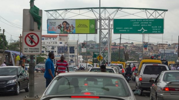 Tráfico de vehículos en Nigeria.