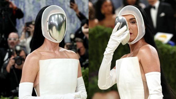 La m&aacute;scara de Katy Perry en la Met Gala, al detalle. (Fotos: Getty Images)