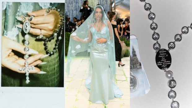 Al detalle, el rosario de Georgina Rodr&iacute;guez para la Met Gala. (Fotos: Getty Images/ Redes Sociales)