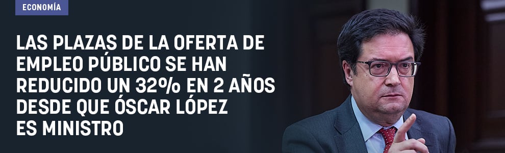 Las plazas de la Oferta de Empleo Público se han reducido un 32% en 2 años desde que Óscar López es ministro