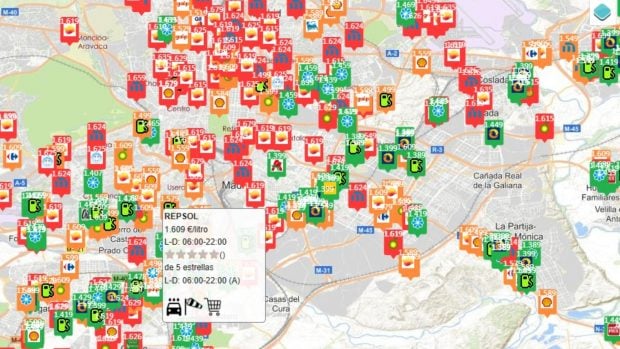 precio gasolina 8 mayo Madrid