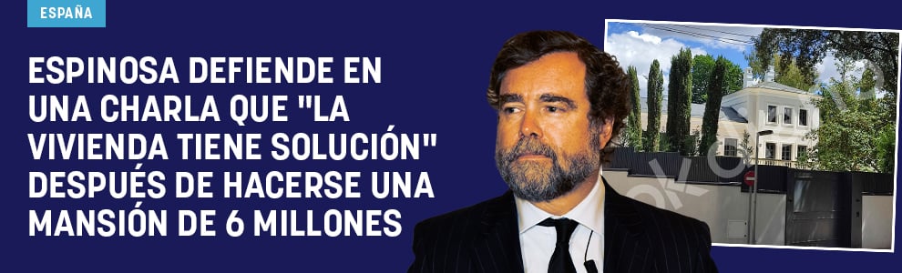 Espinosa defiende en una charla que la vivienda tiene solución tras hacerse una mansión de 6 millones