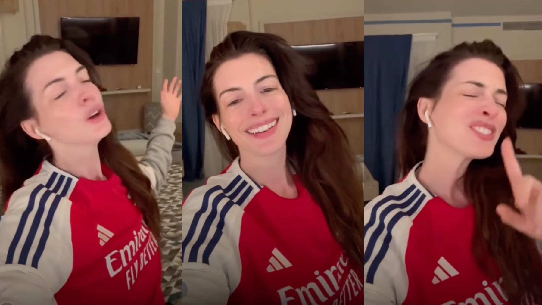 El diablo viste de Prada… y también del Arsenal: así vio Anne Hathaway el partido contra el Atlético